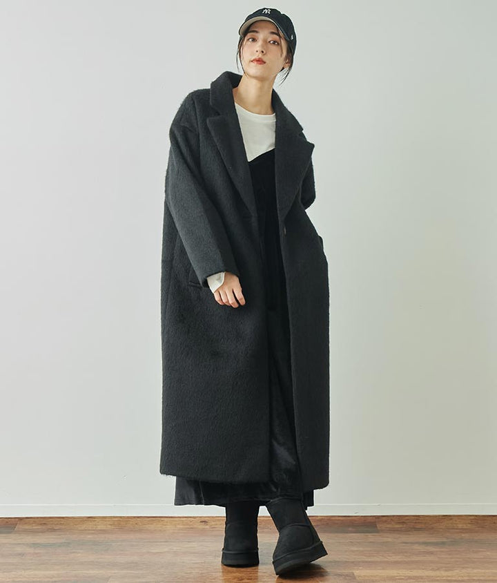 オーバーサイズ シャギー ロング チェスター コート 796-8929
