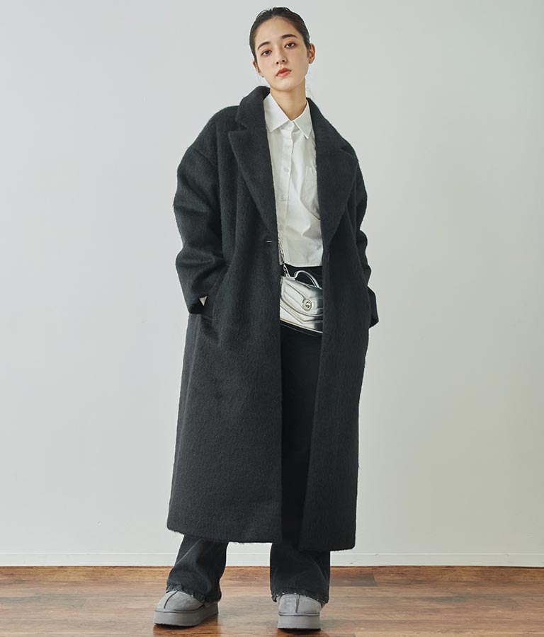 オーバーサイズ シャギー ロング チェスター コート 796-8929