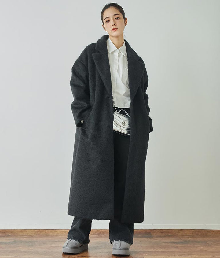 オーバーサイズ シャギー ロング チェスター コート 796-8929