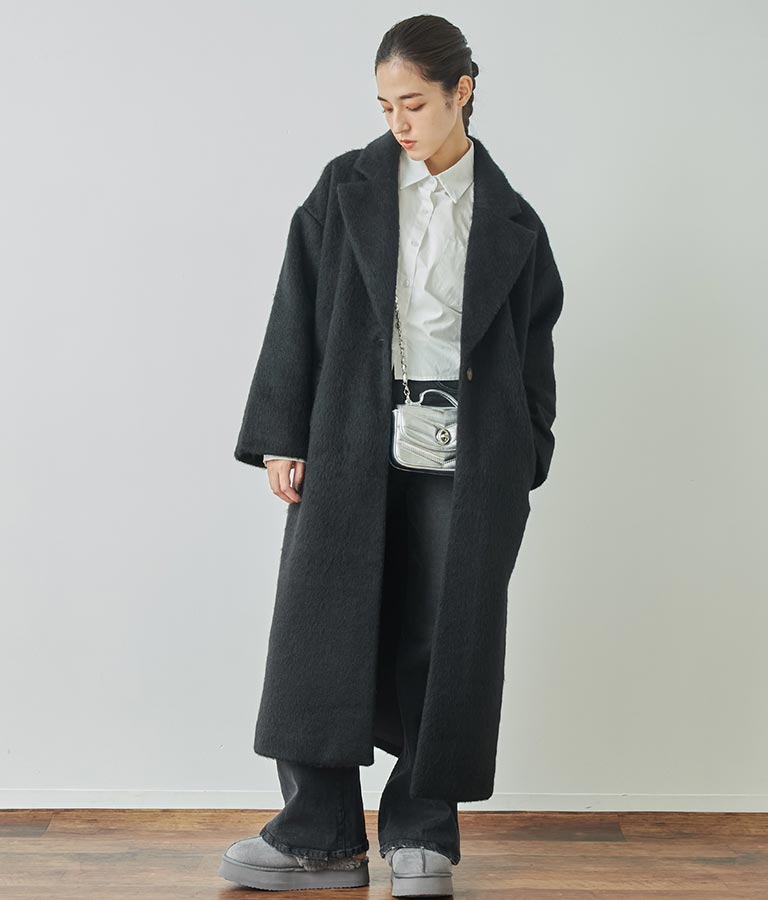 オーバーサイズ シャギー ロング チェスター コート 796-8929