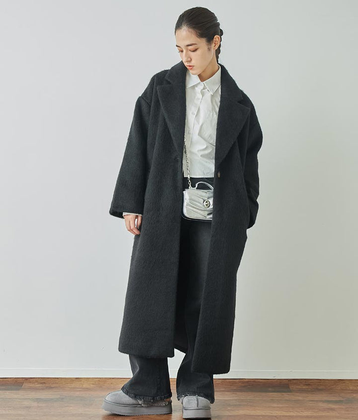 オーバーサイズ シャギー ロング チェスター コート 796-8929