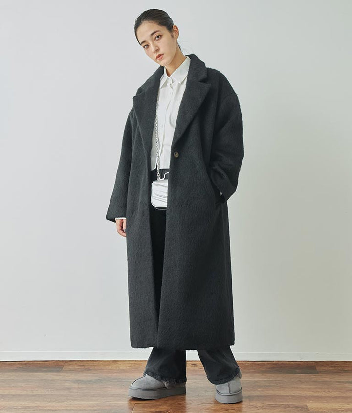 オーバーサイズ シャギー ロング チェスター コート 796-8929