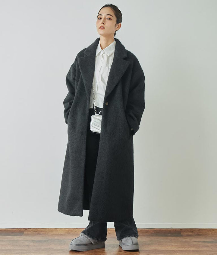 オーバーサイズ シャギー ロング チェスター コート 796-8929