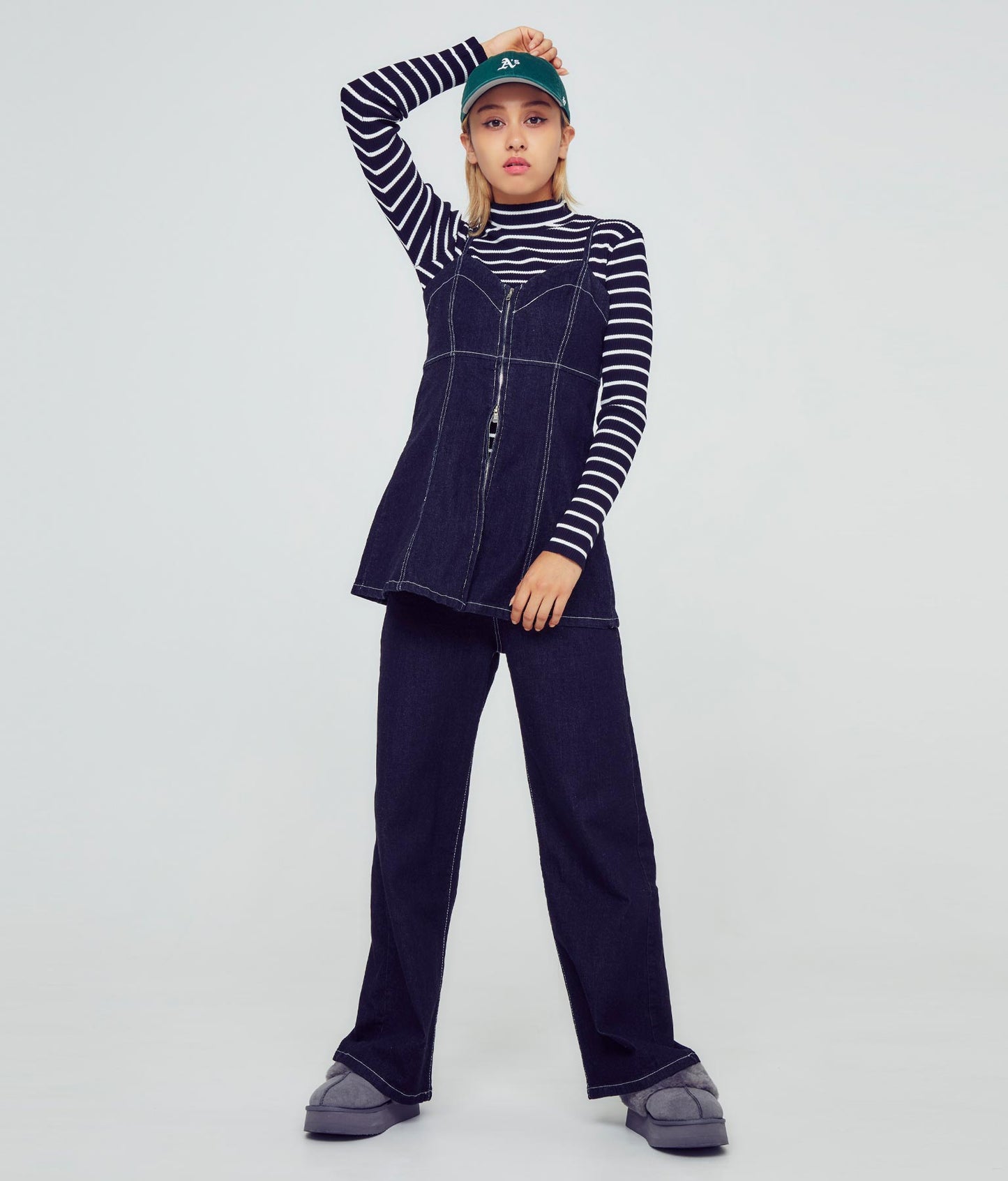 ストレッチ デニム ロング パンツ 152-5447