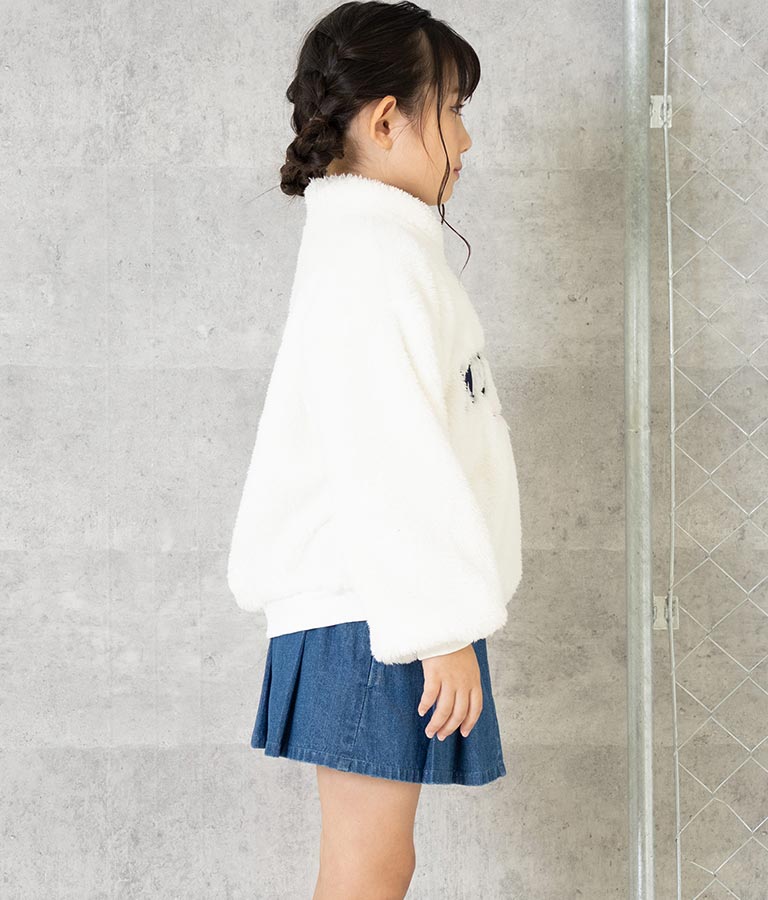 ハイネック ハーフジップ ボア トップス 【親子お揃い】 423-3154