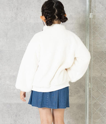 ハイネック ハーフジップ ボア トップス 【親子お揃い】 423-3154