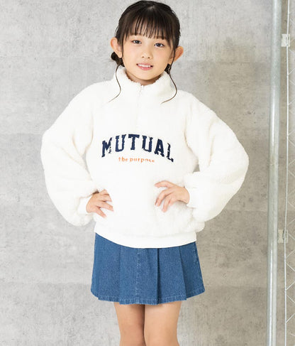 ハイネック ハーフジップ ボア トップス 【親子お揃い】 423-3154