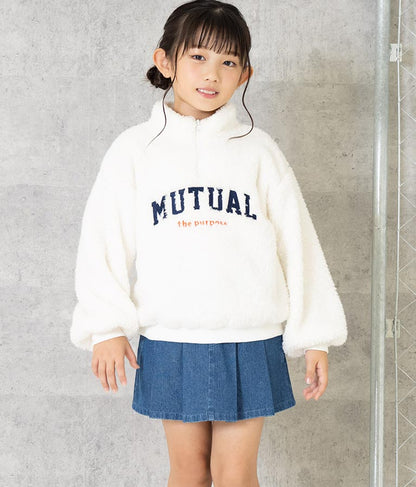 ハイネック ハーフジップ ボア トップス 【親子お揃い】 423-3154