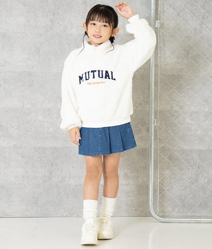 ハイネック ハーフジップ ボア トップス 【親子お揃い】 423-3154