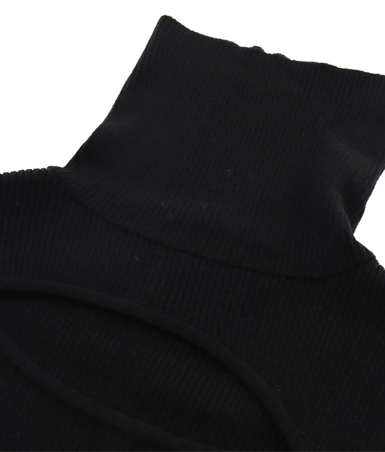 デコルテ オープン オフタートルネック ソフトタッチ ニット 長袖 493-2605