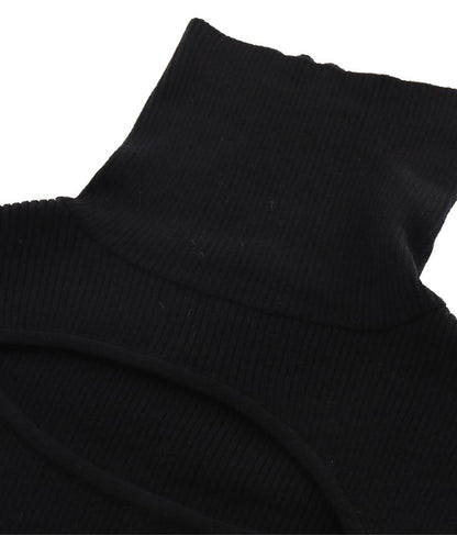 デコルテ オープン オフタートルネック ソフトタッチ ニット 長袖 493-2605