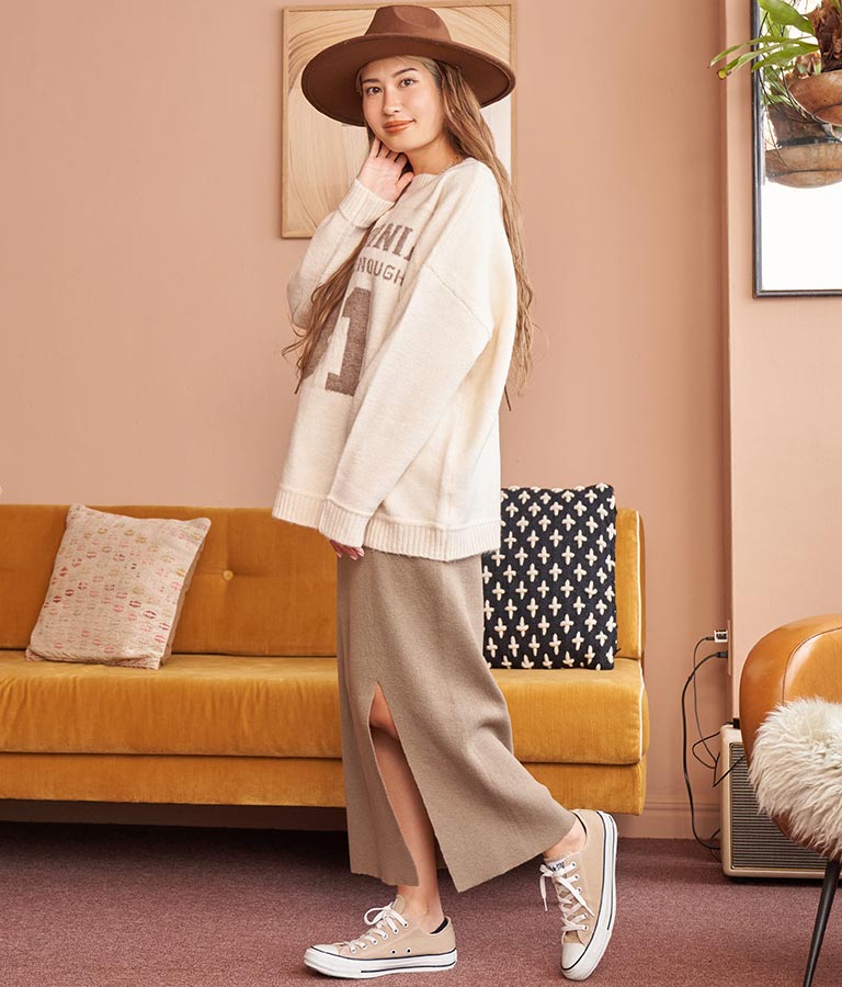 スリット 厚手 ニット タイトスカート 851-5754