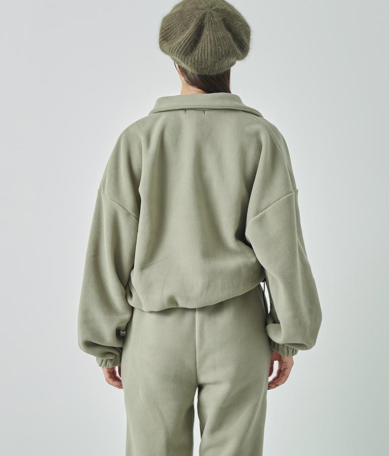 英字刺繍 スキッパー フリース トップス【別売りSETUP】 793-9055