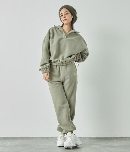 英字刺繍 スキッパー フリース トップス【別売りSETUP】 793-9055