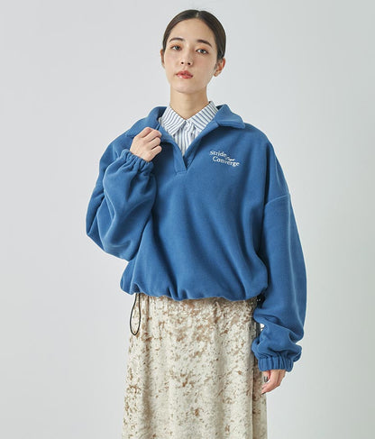 英字刺繍 スキッパー フリース トップス【別売りSETUP】 793-9055