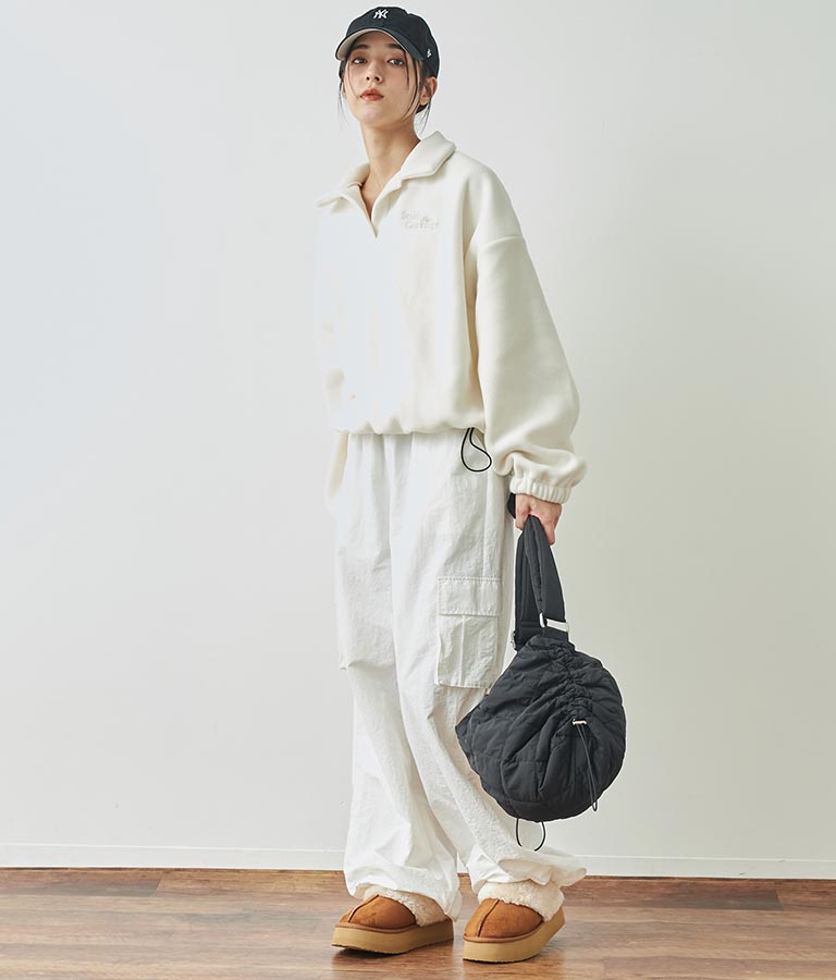 英字刺繍 スキッパー フリース トップス【別売りSETUP】 793-9055