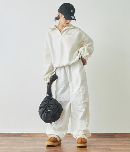 英字刺繍 スキッパー フリース トップス【別売りSETUP】 793-9055