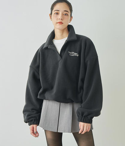 英字刺繍 スキッパー フリース トップス【別売りSETUP】 793-9055