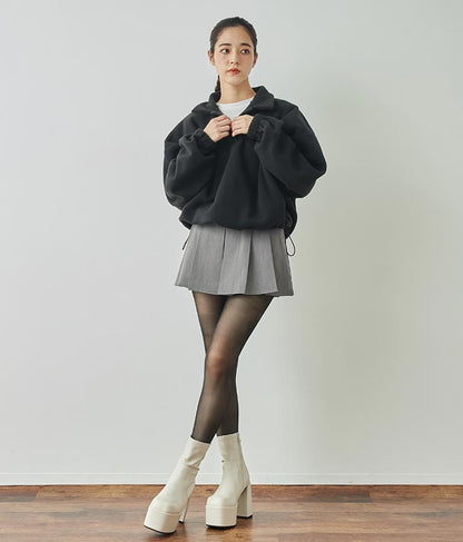 英字刺繍 スキッパー フリース トップス【別売りSETUP】 793-9055