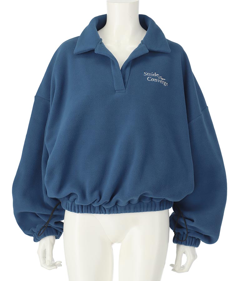 英字刺繍 スキッパー フリース トップス【別売りSETUP】 793-9055