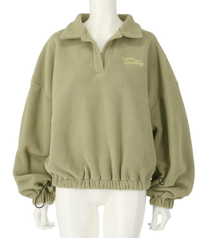 英字刺繍 スキッパー フリース トップス【別売りSETUP】 793-9055