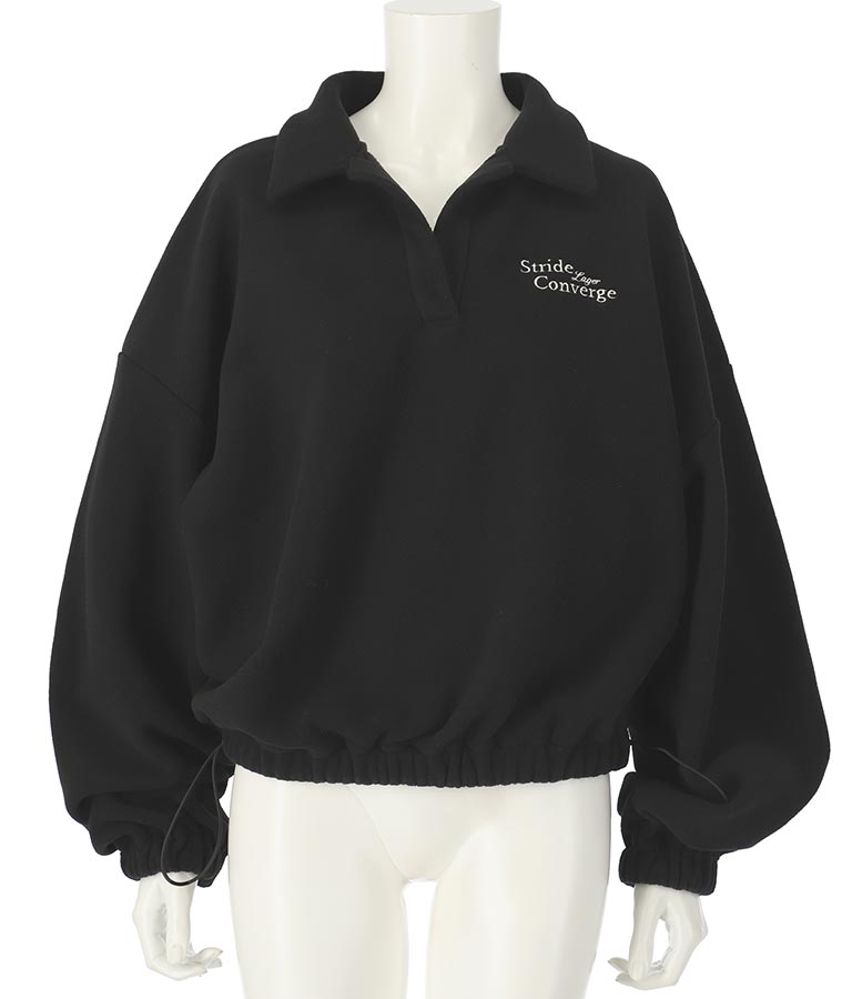 英字刺繍 スキッパー フリース トップス【別売りSETUP】 793-9055