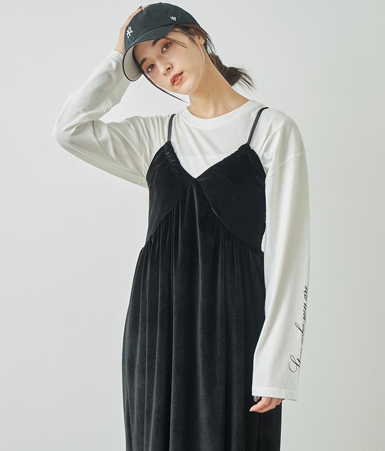 袖 メッセージロゴ ロング Tシャツ ロンT クルーネック 長袖 793-9054