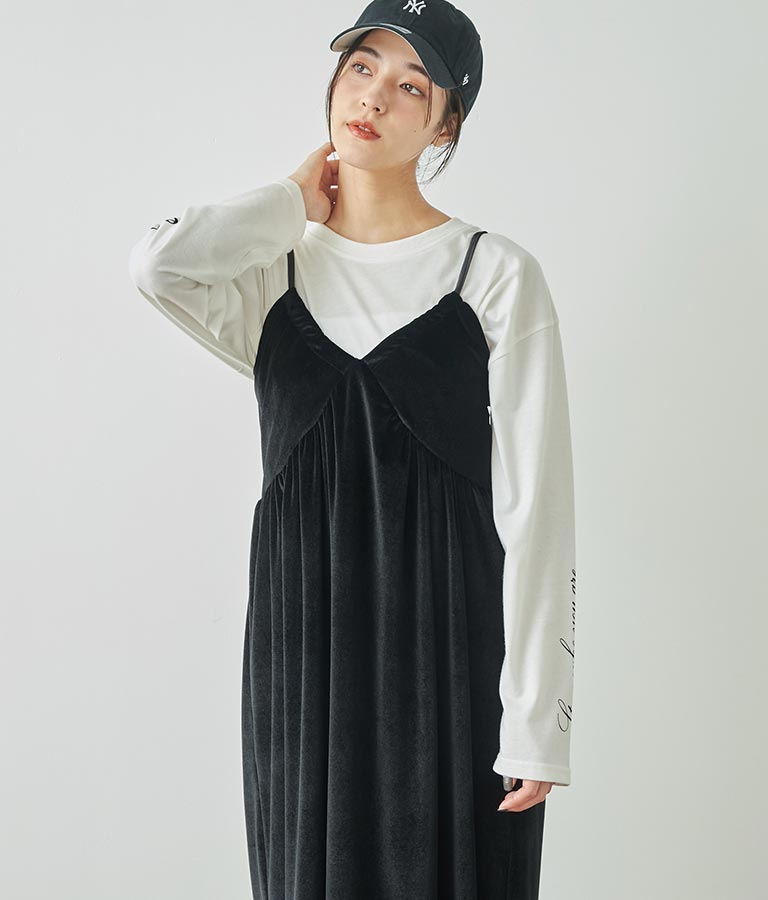 袖 メッセージロゴ ロング Tシャツ ロンT クルーネック 長袖 793-9054