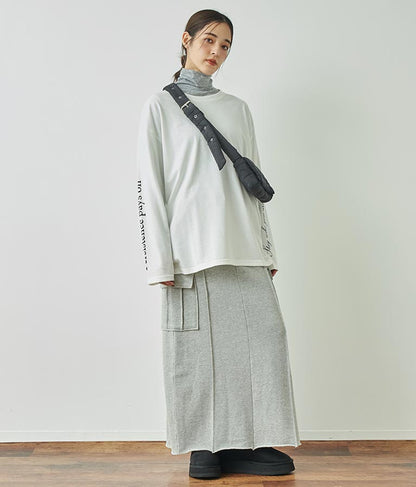 袖 メッセージロゴ ロング Tシャツ ロンT クルーネック 長袖 793-9054