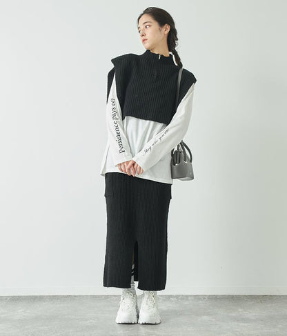 袖 メッセージロゴ ロング Tシャツ ロンT クルーネック 長袖 793-9054