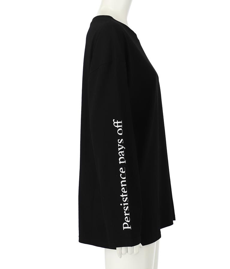 袖 メッセージロゴ ロング Tシャツ ロンT クルーネック 長袖 793-9054