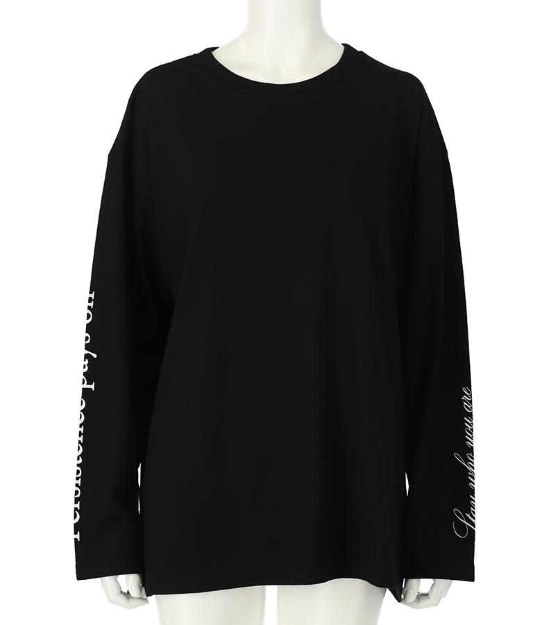 袖 メッセージロゴ ロング Tシャツ ロンT クルーネック 長袖 793-9054