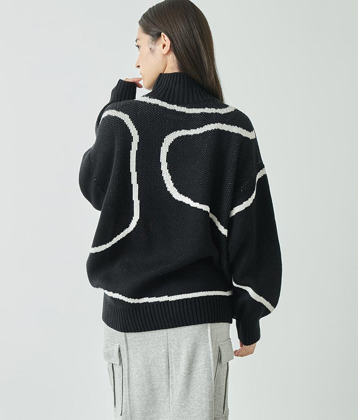 シャーリング ハイネック ニット トップス 793-9057