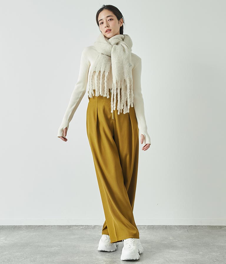 フリンジ大判ストール 159-5517