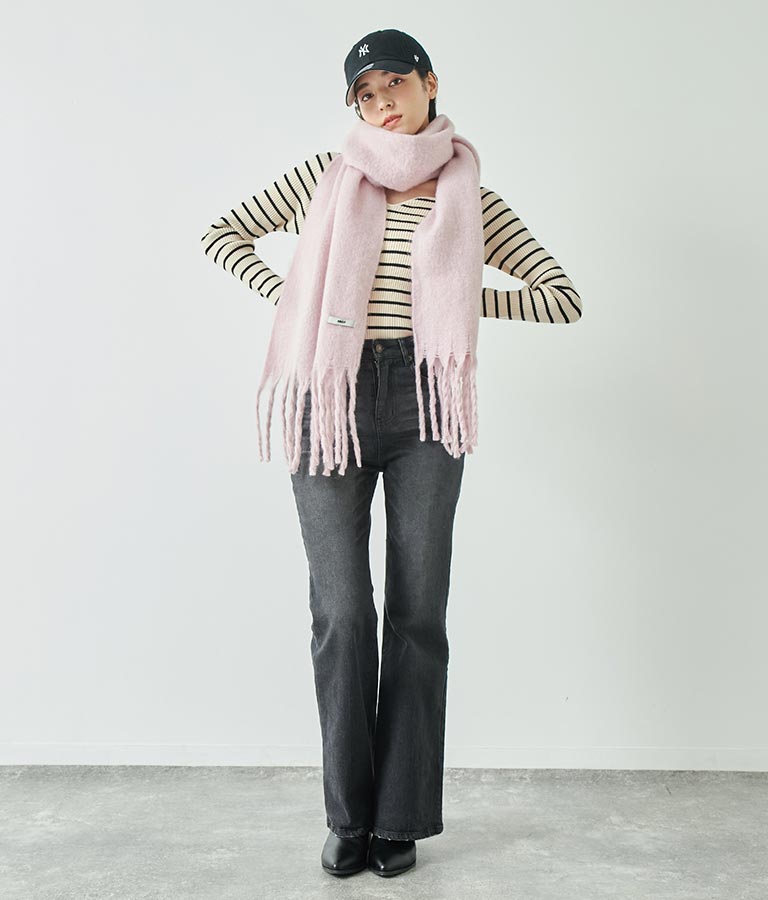 フリンジ大判ストール 159-5517