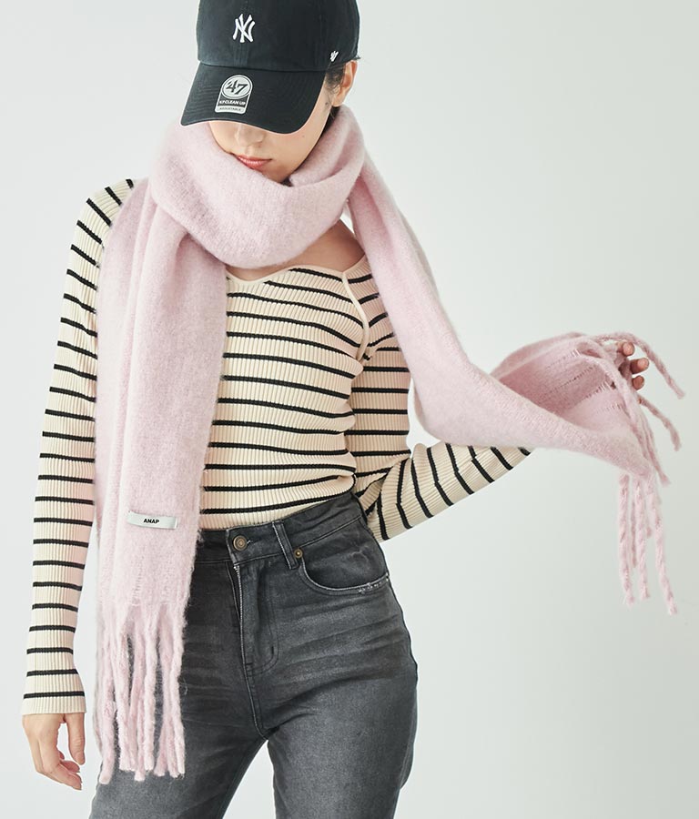 フリンジ大判ストール 159-5517