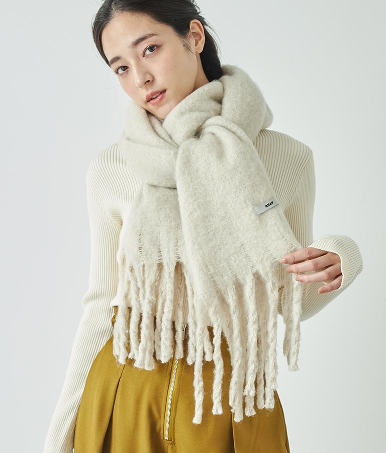 フリンジ大判ストール 159-5517