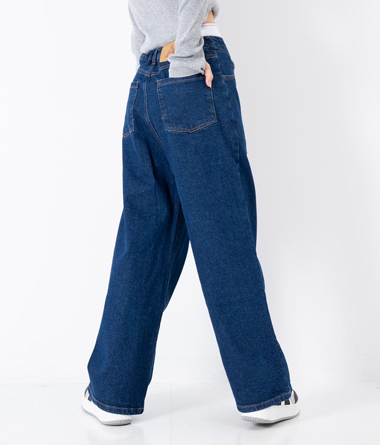 ストレッチ デニム ワイドパンツ 912-7328