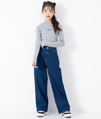 ストレッチ デニム ワイドパンツ 912-7328