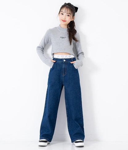 ストレッチ デニム ワイドパンツ 912-7328