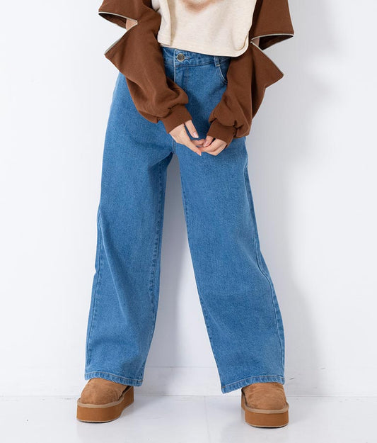 ストレッチ デニム ワイドパンツ 912-7328