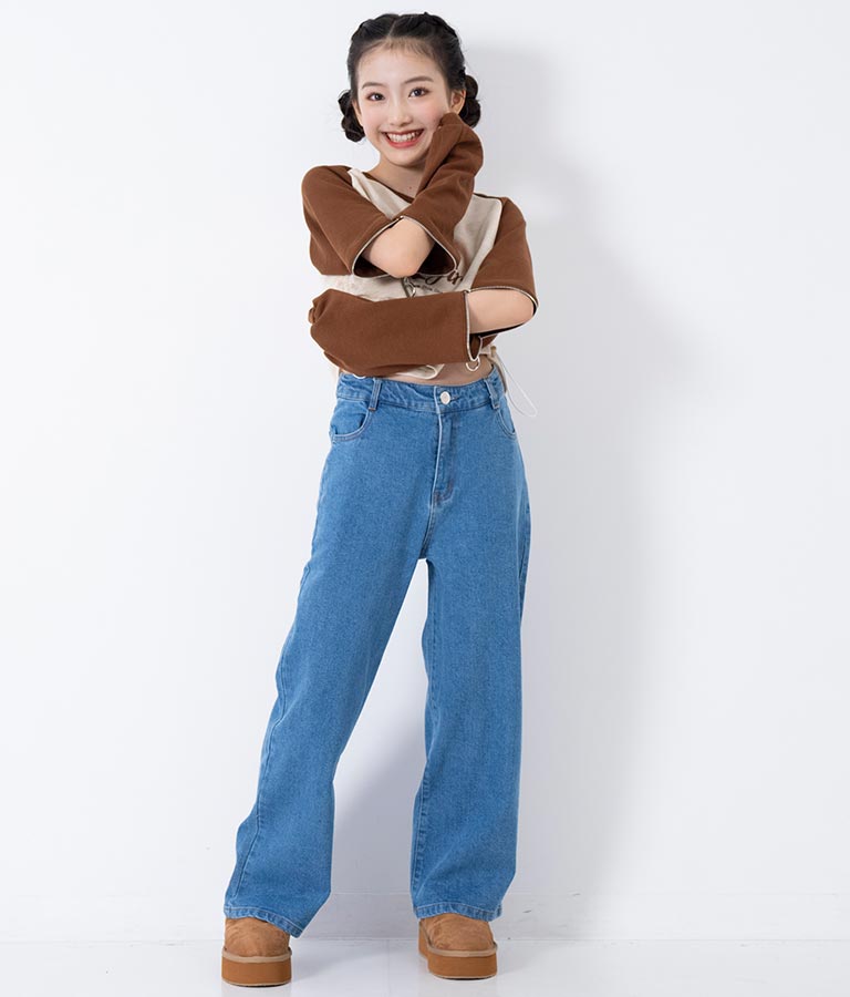 ストレッチ デニム ワイドパンツ 912-7328