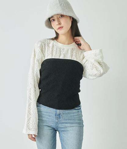 ブークレ Vネック ニット トップス × ホルターネック キャミソール セット 【セットアップ着用可】 798-9074