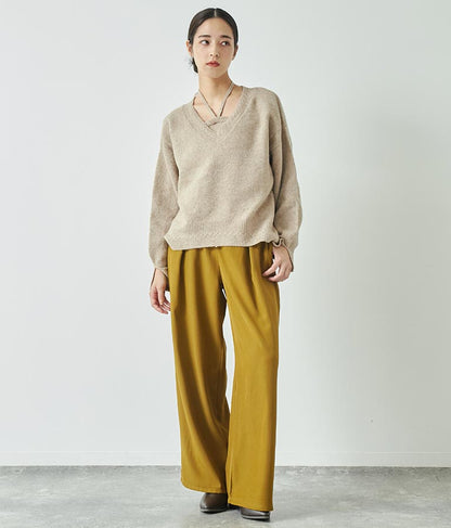 ブークレ Vネック ニット トップス × ホルターネック キャミソール セット 【セットアップ着用可】 798-9074