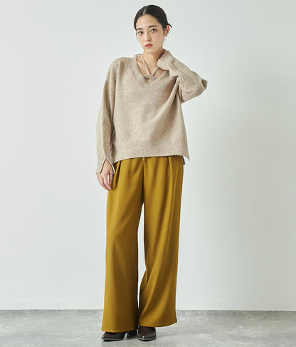 ブークレ Vネック ニット トップス × ホルターネック キャミソール セット 【セットアップ着用可】 798-9074