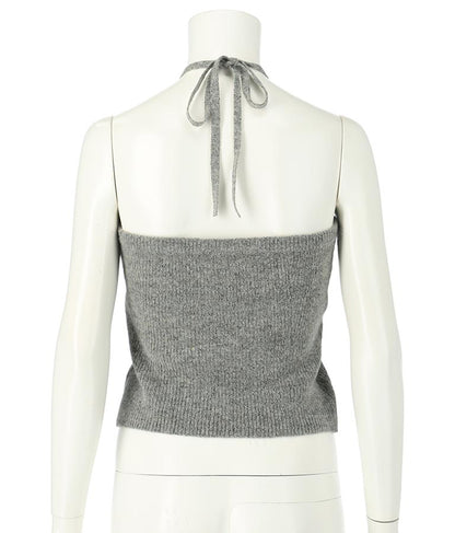 ブークレ Vネック ニット トップス × ホルターネック キャミソール セット 【セットアップ着用可】 798-9074