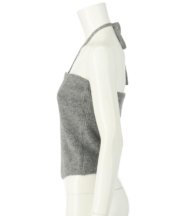 ブークレ Vネック ニット トップス × ホルターネック キャミソール セット 【セットアップ着用可】 798-9074