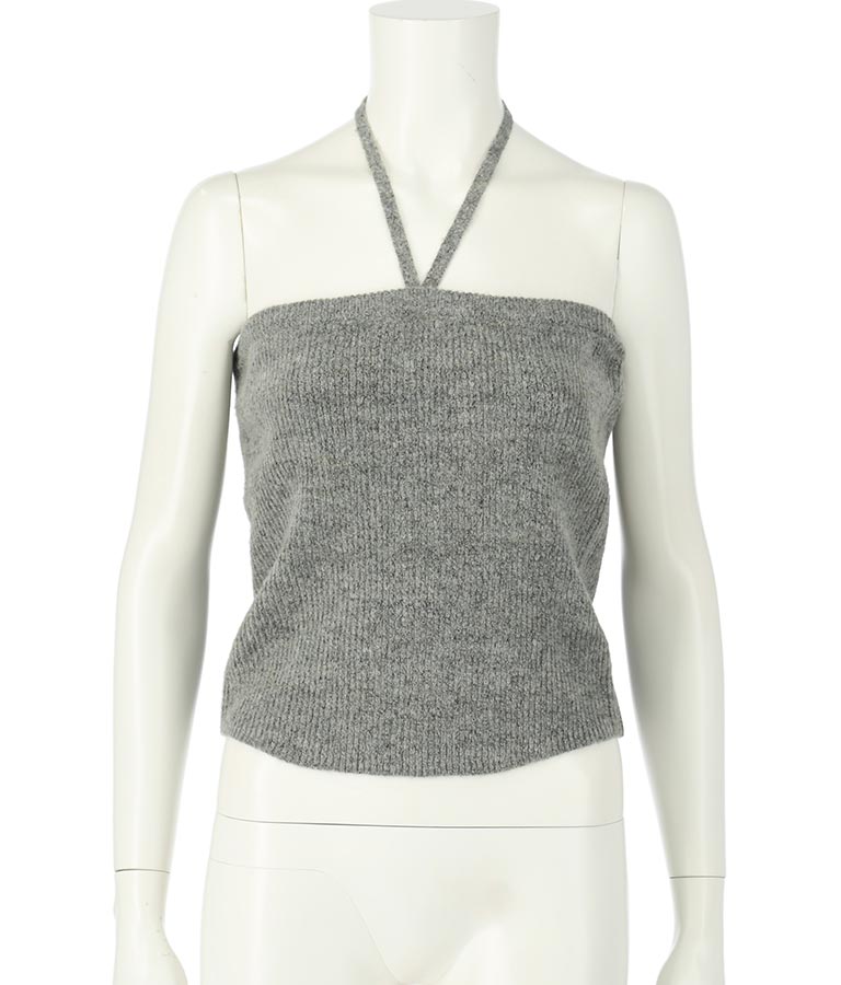 ブークレ Vネック ニット トップス × ホルターネック キャミソール セット 【セットアップ着用可】 798-9074