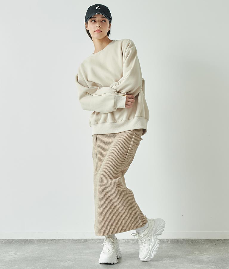 ブークレ ニット スカート 【セットアップ着用可】 791-9076