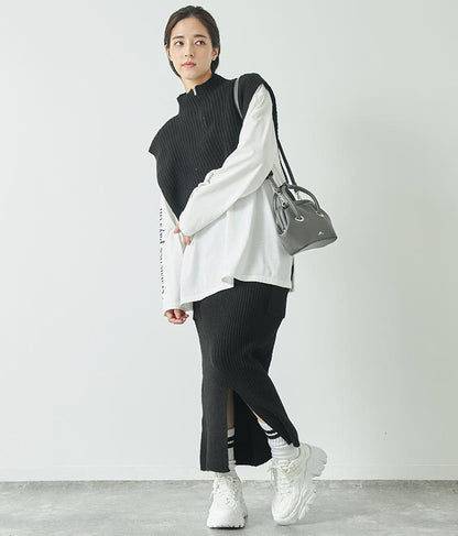 ブークレ ニット スカート 【セットアップ着用可】 791-9076